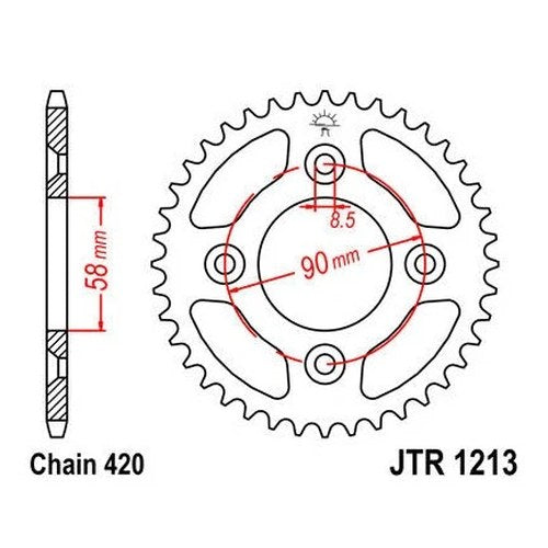 JT Steel Rear Sprocket 420 37T #JTR1213.37 Honda CRF50F/XR50R