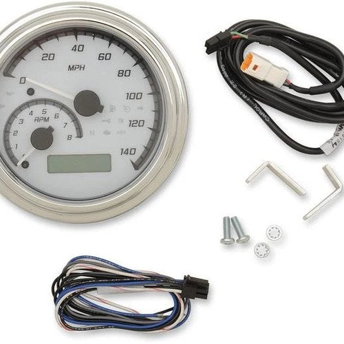 Dakota Digital 4.5" Mvx Analog Gauge System Chrome/White MVX-2011-WG-C