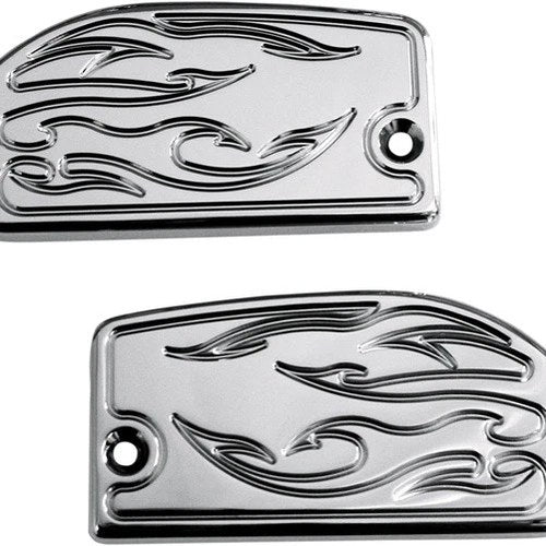 Baron Master Cylinder Covers Flame Chrome #BA-7629-03 for Yamaha
