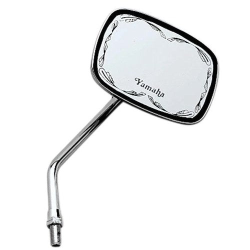 Emgo Scrolled Face Mirror Rectangular Left 10mm Chrome Fits Yamaha