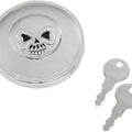 Drag Specialties Screw-In Locking Skull Gas Cap Non-Vented Chrome