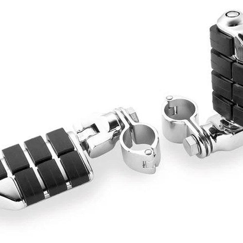 Kuryakyn Driver Dually Iso Footpegs With Clevis/Magnum Quick Clamp 1.25" Chrome