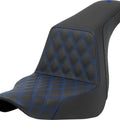 Saddlemen Step-Up LS Seat F. Lattice Blue Stitch Black #284720 Harley Davidson