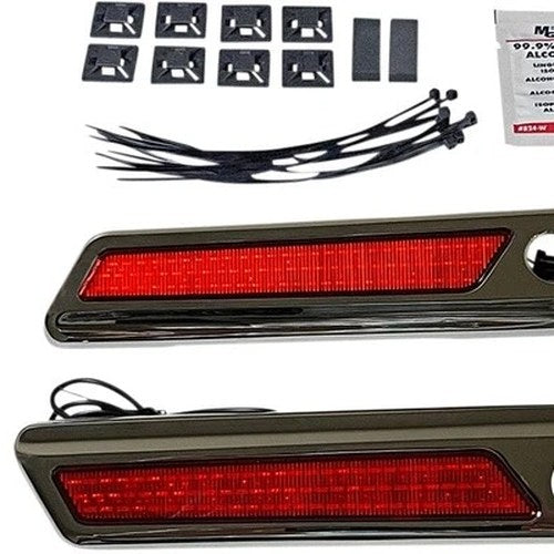 Custom Dynamics LED Saddlebag Latch Lights Chrome Red #CD-SBL-BCM-RC