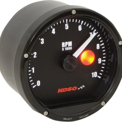 Koso TNT-01R Tachometer with Shift Light & Black Face 0-10,000 Rpm
