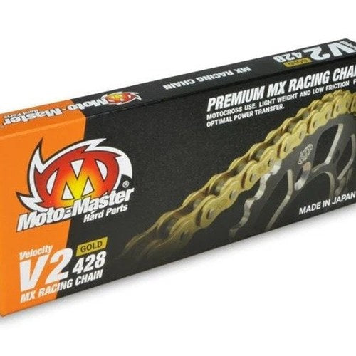 Moto-Master 428 V2 Premium MX Racing Chain 130 Links Gold