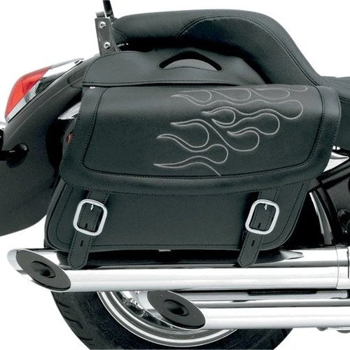 Saddlemen Highwayman Throw Over Tattoo Slant Saddlebags Jumbo Silver Stitch