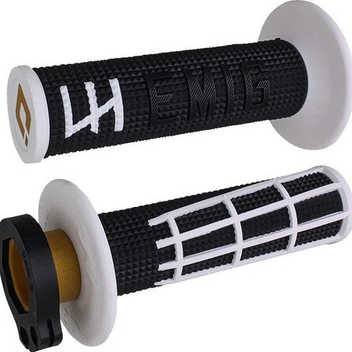 Odi Emig 2.0 Diamond Lock-On Grips 7/8" Black/White