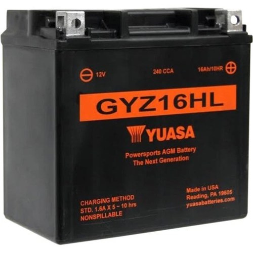 Yuasa Gyz High Performance Maintenance Free Battery GYZ16HL Harley Davidson