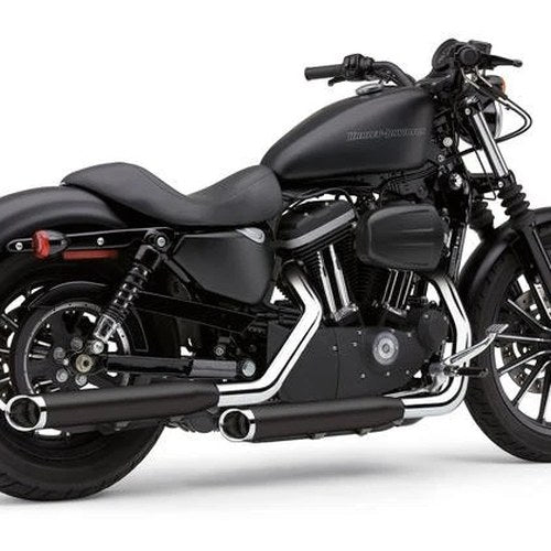 Cobra 3" Slip-On Mufflers Black with Chrome Tips #6030RB Harley Davidson
