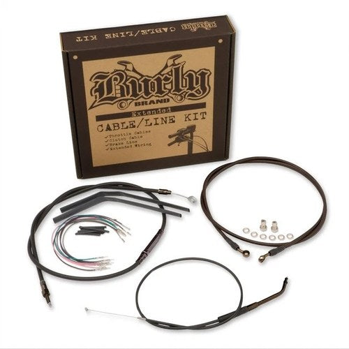 Burly Handlebar Cable/Line Kit for 12" Hangers Black #B30-1307 for Honda