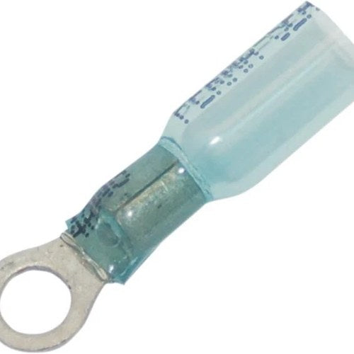 Namz Heat Shrinkable Ring Terminals for 14-16 Gauge Wire #10 Blue 25-Pack