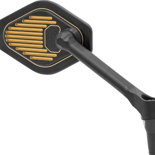 Drag Specialties Short Stem Adjustable Diamond Mirror Right Black/Gold