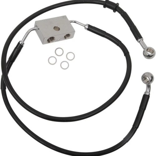 DS Extended Front Brake Line Kit Black ABS Only +10" Oversize #3300523