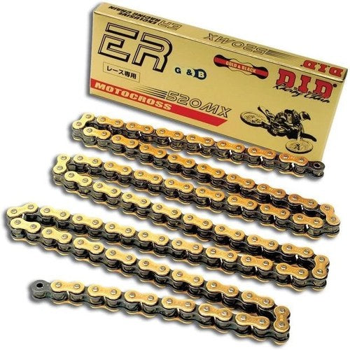 D.I.D 520 MX Series Non-Sealed Motocross Chain 116 Links Gold with Clip Master