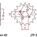JT Front Sprocket 420 17T for Honda Trail 70/XL80S/Scrambler/XL70/Motosport 70