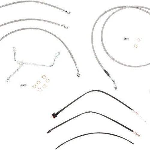 Burly Cable/Brake Line Kit for 13" Ape Hangers Stainless Braid #B30-1117