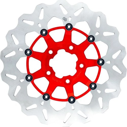GBrakes Floating Wave Brake Rotor 11.5" Rear Red #GBDU021 Harley Davidson