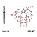 JT Front Sprocket 530 17T fits Suzuki GSX-R1000 2009-2015