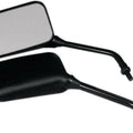 Emgo GP Deluxe Mirror Set Rectangular 10mm Long Stem Black Fits Yamaha