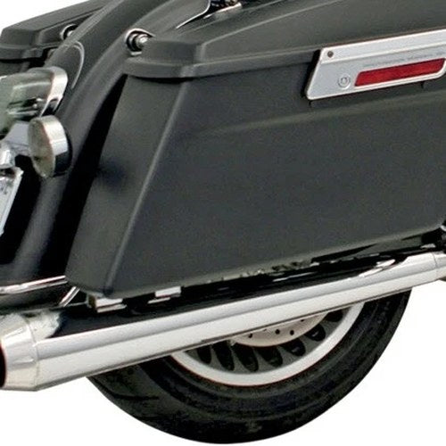 Bassani Megaphone Slip-On Mufflers With Standard Baffles 4" Chrome #FLH-517