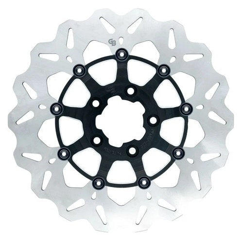 GBrakes Floating Wave Brake Rotor 12.5" Front CC Black/Silver #GBDU008