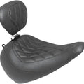 Mustang Wide Tripper Solo Seat With Backrest Diamond Stitch Black #83025