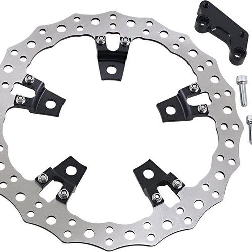 Arlen Ness Jagged Floating Brake Rotor 14" Front Left Black/Silver #02-950