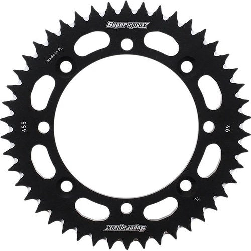 Supersprox Racing Aluminum Rear Sprocket 420 46T Black #RAL-455-46-BLK