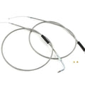 47-1/2 inch Stainless Steel Throttle and Idle Cable Set for Harley-Davidson