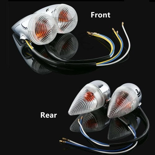 Clear Bullet Front/Rear Turn Signal Light Fit For Yamaha XV1900 2006-2014 Tcmt