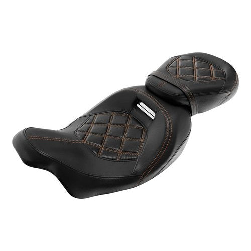 Driver Passenger Seat with Orange stitching Fit For Harley Touring 2009-2021 US