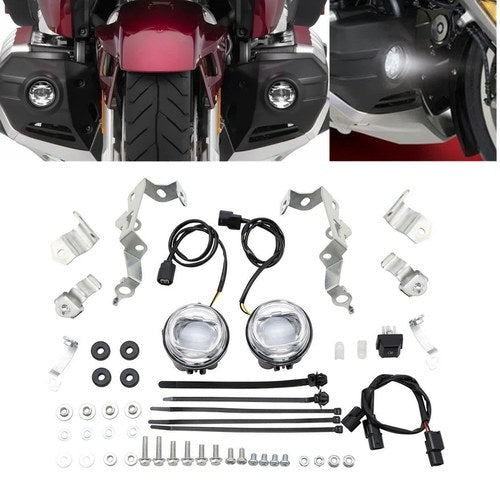 LED Foglights Attachment Kit Fit For Honda Goldwing GL1800 18-25 Cool White