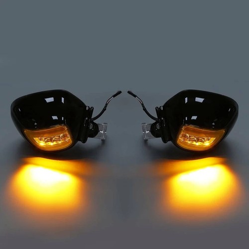 Rearview Mirrors W/ LED amber Turn Signals Fit For Honda Goldwing GL1800 01-17