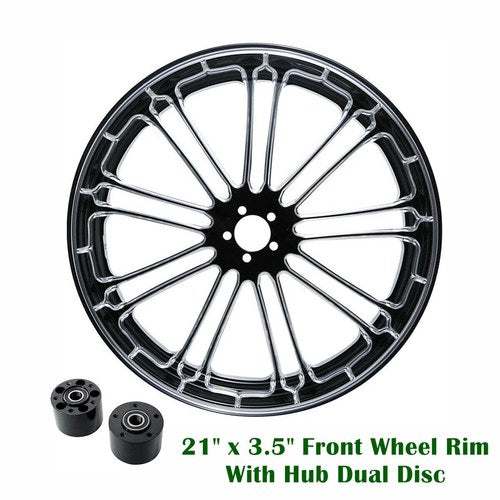 21" CNC Front Wheel Rim Dual Disc Wheel Hub Fit For Harley Road Glide 1997-2008