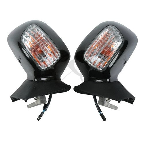 Pair Rear View Mirrors Clear Signal Lens Fit For Honda Goldwing GL1800 2001-2017