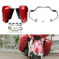 Chrome Mustache Guard Bar & Lower Vented Fairing Fit For Indian Chieftain 14-18