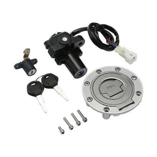 Ignition Switch Seat Gas Cap Lock Key Set Fit For Yamaha Yzf R6 03-05 R1 02-03