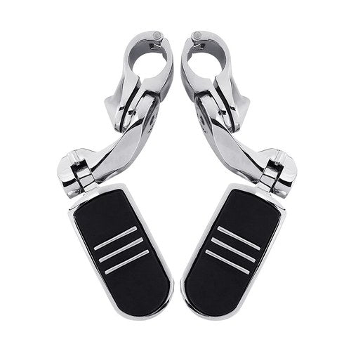 1 1/4'' Chrome Highway Crash Bar Mount/Foot Pegs Footrest Fit For Harley Honda