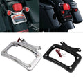 Black/Chrome Curved License Plate Mount W/ Light Fit For Harley Street Glide