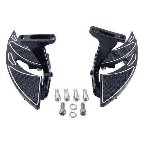CNC Rear Passenger Footboard W/ Bracket Fit For Harley Touring Road King 93-22