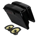 Vivid Black 5'' Saddlebag Lids W/ 6X9" Speakers Fit For Harley Touring 1993-2013