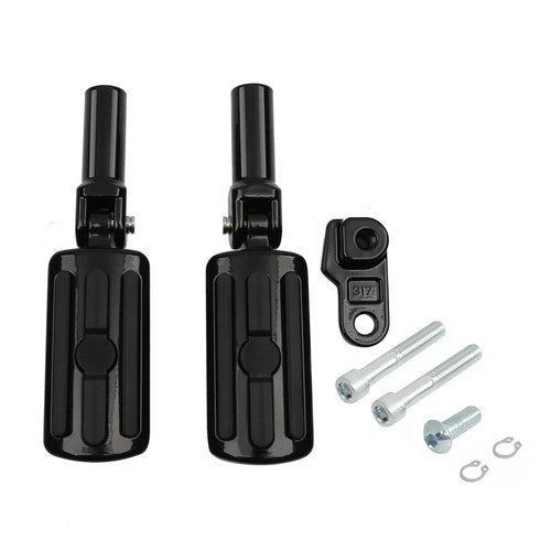 Black Rear Passenger Footpegs Rest Mount Fit For Softail Slim Fls Flss 2012-2017