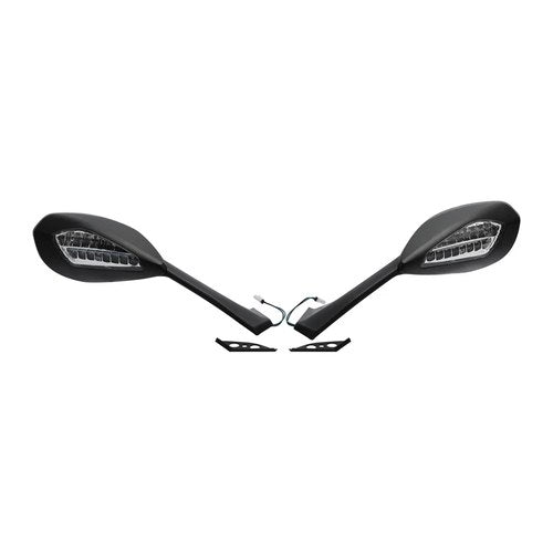 Black Rear View Mirrors LED Turn Signal Fit For Ducati Panigale V4 2018-2021 US