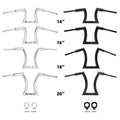 14"/16"/18"/20" Rise 2" Ape Hanger Bar Handlebar / Risers Fit For Harley Softail