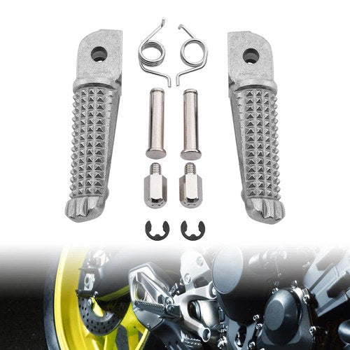 Chrome Driver Front Footpegs Rest Fit For Yamaha YZFR6 1999-2002 XSR900 2016-21