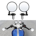 3" Round 7/8" Handle Bar End Rearview Side Mirrors Fit For Harley Honda