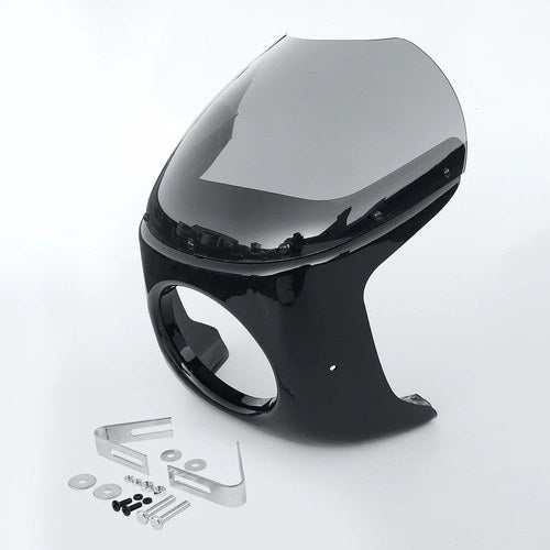 7" Cafe Racer Headlight Fairing Windscreen Windshield Fit For Harley Motorcycle
