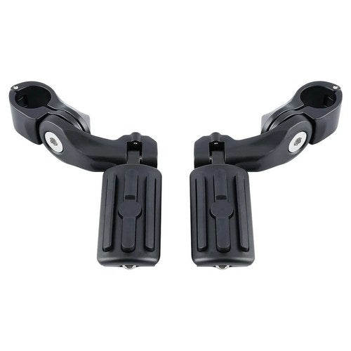 Matte Black Highway Short Angled Foot Pegs Fit For 1-1/4" 1.25" Engine Guard