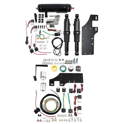 Front Air Ride Lowering & Rear Suspension Tank Fit For Harley Road King 2014-Up